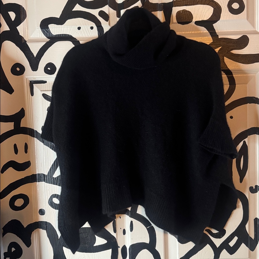 Sea cashmere Sea NY extra small Black Turtleneck Poncho Sweater